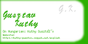 gusztav kuthy business card